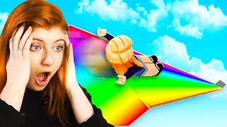 ROBLOX 999999999 FEET RAINBOW SLIDE CHALLENGE [upl. by Eissert]