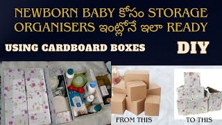 DIY  Storage Organisers for Baby Using Cardboard boxes at home Dresses Organiser [upl. by Iggep]