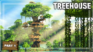 Minecraft How to Build a Treehouse  Tutorial 1 [upl. by Sidman149]