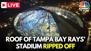 USA LIVE Hurricane Milton Rips Roof off Tropicana Field — Tampa Bay Rays Stadium Florida  N18G [upl. by Ardnassela674]