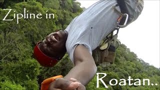 FASTEST Roatan Zipline Getting Flipped Upside Down [upl. by Forelli]