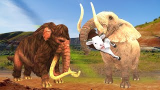 Woolly Mammoth Vs Elephant Rescue Save Cow [upl. by Tartan]