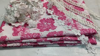 Chikankari Lace और Printed Fabric से बने बहुत सुंदर अनारकली DressAnarkali Dress Design fashion [upl. by Anaibaf287]