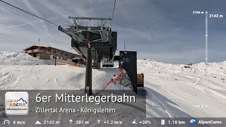 Mitterlegerbahn Ski Lift Full Ride 🚡 Zillertal Arena  Built by Doppelmayr in 2023 [upl. by Zelikow107]