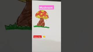 How to draw a cute mushroom step by step shorts trending ytshorts art [upl. by Cousin41]