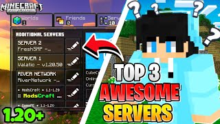 Top 3 Server Public SERVER For Minecraft PE  120 cracked version 🔥 [upl. by Barbaraanne]