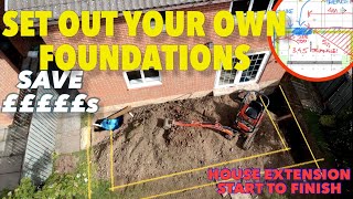 How to set out FOUNDATIONS FOR HOUSE EXTENSION to save THOUSANDSarchitect shows you how [upl. by Waldemar964]