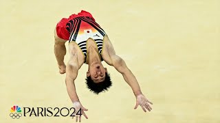 Daiki Hashimoto NAILS his floor routine in mens gymnastics team final  Paris Olympics  NBC Sports [upl. by Sibell549]