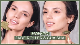 How To Use a Jade Roller amp Gua Sha l Certified Jade Stone by Plantifique [upl. by Gittle]