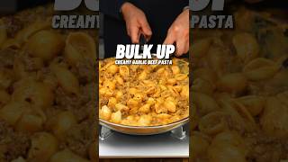 THE BEST Bulking Meal Prep Creamy Garlic Beef Pasta OVER 1000 calories with 72g Protein 🔥💪🏽 [upl. by Terryl]