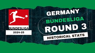 Germany  Bundesliga Stats Round 3 202425  Historical Stats  OverGolStats [upl. by Dalli]