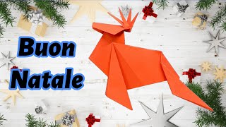 Cervo Origami  Come Fare un Renna di Carta  Artigianato di Natale [upl. by Euqirdor]