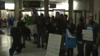 No vaccine for swine flu  Health Care Workers Protesting inside Capitol Building 1 [upl. by Elocyn]