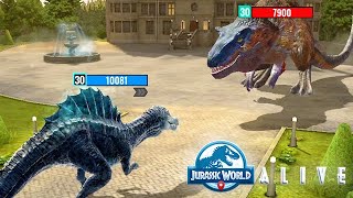 GRYGANYTH vs LORD LYTHRONAX BOSS JURASSIC WORLD ALIVE [upl. by Collen272]