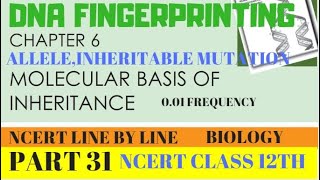 PART31 DNA FINGERPRINTINGINHERITABLE MUTATIONCHAPTER 6 NCERT CLASS 12TH BIOLOGY [upl. by Alletsirhc]