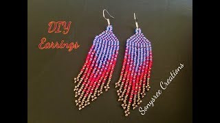 Native American Style Earrings Very clear Tutorial for Beginners [upl. by Kristoforo]