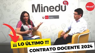 🔴Webinar Minedu Contrato Docente 2024 [upl. by Vorster]