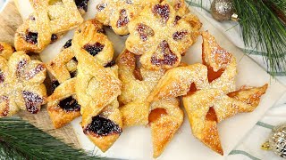 3 Ingredient Puff Pastry Desserts  Easy Christmas Recipes [upl. by Naillimixam]