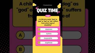 Dyslexia Quiz  Dyslexia MCQ  CTET 2024 [upl. by Iuqcaj]