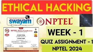 Ethical hacking NPTEL Assignment 1 week 1 answers 2024 [upl. by Heimlich40]