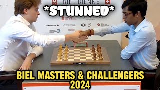 Vincent Keymer 2607 vs Praggnanandhaa 2757  BIEL MASTERS amp CHALLENGERS 2024 BLITZ GAME ROUND 4 [upl. by Ahsinut551]