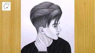 How to draw a Romantic Boy Face easy  Attitude Boy Pencil Drawing  A Handsome Boy Drawing Drawing [upl. by Petras259]