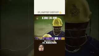 6 balls 36 runs kkr ipl russell shorts cricket [upl. by Tessi]