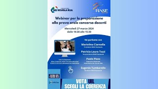 CONCORSO DOCENTI – Il webinar di preparazione alla prova orale [upl. by Stafani]