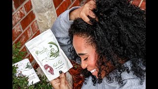 Henna amp Indigo Natural Black Hair Dye on Naturally Curly Hair [upl. by Nylanaj]