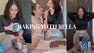 BAKING WITH BELLA Vegan cookie dough bars and DIY vegan chocolate ✨ [upl. by Dupuy]