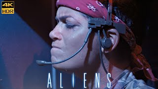 Aliens 1986 Game Time Scene Movie Clip  4K UHD HDR Upscale New Version [upl. by Anailil]