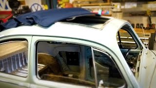 Classic VW BuGs 1968 Beetle Gets a RaGtoP Sunroof Installed [upl. by Brabazon]