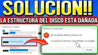 SOLUCION La Estructura del Disco esta Dañada o es ilegible  Reparar Disco Duro Externo USB Dañado [upl. by Tahmosh]