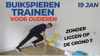 10 MIN BUIKSPIEREN trainen voor OUDEREN zonder te gaan liggen op de grond [upl. by Wiltz797]