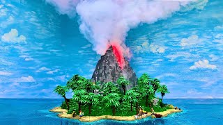 Our Craziest LEGO Project yet LEGO Volcano Eruption [upl. by Jackqueline]