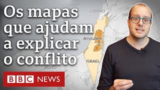 Israel 8 mapas que mostram décadas de disputa territorial com palestinos e países vizinhos [upl. by Yle377]