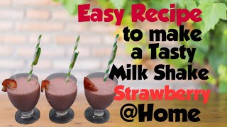 Making Tasty Strawberry Milkshake Homeസ്ട്രോബെറി മിൽക്ക്ഷേക്ക്‌ എങ്ങനെ വീട്ടിൽ ഉണ്ടാക്കാം QMallus [upl. by Esilrahc]