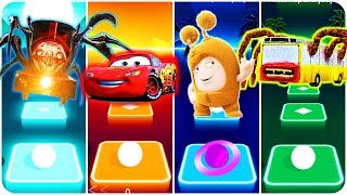 Choo Choo Charles VS McQueen VS Oddbods VS Bus Eater  Tiles Hop EDM Rush [upl. by Gwenora]