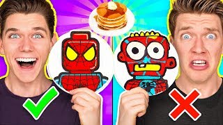 PANCAKE ART CHALLENGE Mystery Wheel 2 amp Learn How To Make Diy Avengers amp Aquaman Art [upl. by Ahsyt498]