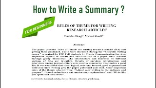 How to Write a Summary  Step by Step Guide [upl. by Neetsirk]