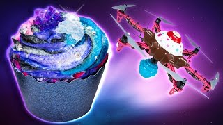 How to Make Galaxy Cupcakes and CUPCAKE DRONE Delivery [upl. by Rodolfo783]