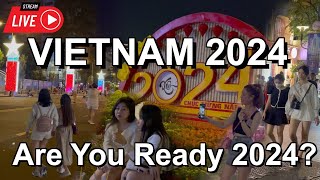 New Year 2024 Ho Chi Minh City Center Street Walking Tour 🇻🇳 New Year Eve 2024 Vietnam [upl. by Airednaxela]