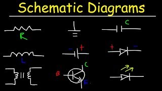 Schematic Diagrams amp Symbols Electrical Circuits  Resistors Capacitors Inductors Diodes amp LEDs [upl. by Sherilyn]