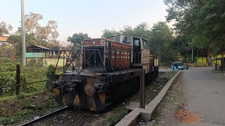 Industrial shunting locomotive WDS4 pulls freight wagons to amp fro IISCO steel plants freight yard [upl. by Eanar]