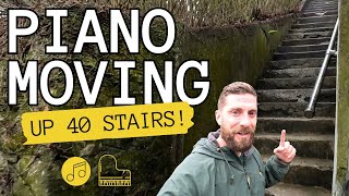 How to Easily Move a Piano Up amp Down Stairs  A Day in the Life of a Piano Mover [upl. by Gapin]