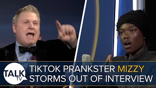 TikTok Prankster Mizzy Storms Out Of TalkTV Interview After FURIOUS Clash With Andre Walker [upl. by Einohtna378]