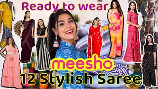 Meesho Ready To Wear Indo Western Saree Haul From Meesho Start From Rs450  Affordable Saree [upl. by Zakarias]