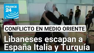 España Italia y Turquía reciben a decenas de libaneses que huyen del conflicto en su país [upl. by Nitneuq205]