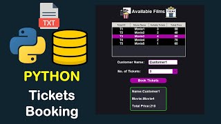 TICKETS BOOKING SYSTEM PYTHON CUSTOMTKINTER GUI PROJECT WITH SQLITE DATABASE [upl. by Amatruda92]