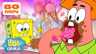 Bob Esponja  ¡80 MINUTOS de los más dulces antojos en Fondo de Bikini 🍦 Bob Esponja en Español [upl. by Siraved]